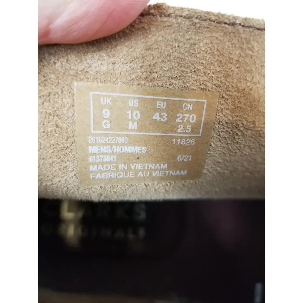 Clarks Originals Desert Boots Tan Leather Lace Up Men's Size 10